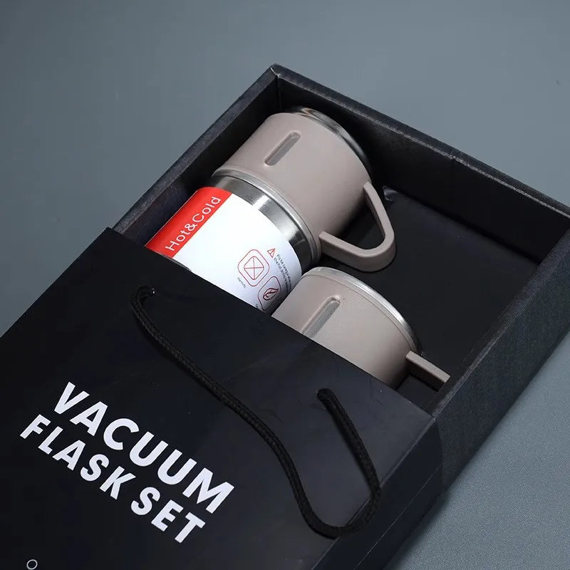 500ml 304 Stainless Steel Vacuum Insulated Water Bottle Portable Tea Coffee Bottle Office Gift Set Travel Leak Proof Thermal Mug