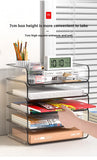Desk Letter Tray Set, A4 Size Clear PET Stackable Document Organizer Office Desktop File Paper Holder Book Storage Rack.