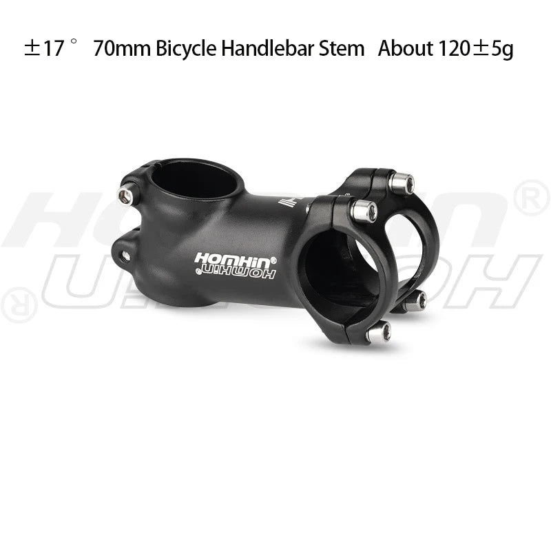 Homehin Adjustable Bicycle Handlebar Stem Ultralight 7/17 Degrees Bike Stems 31.8*45-120mm Positive Negative Vertical Handle