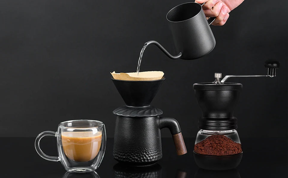 Pour Over Kettle Gooseneck Spout Coffee Tea Pot 12OZ for Coffee Maker Carafe, Camping Coffee Pot for Travel Coffee Maker Outdoor