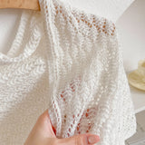Korean Hollow Out Knitted Shawl Summer Air Conditioning Fake Collar Neck Guard Knit Thin Knotted Cape Shoulder Scarf For Women