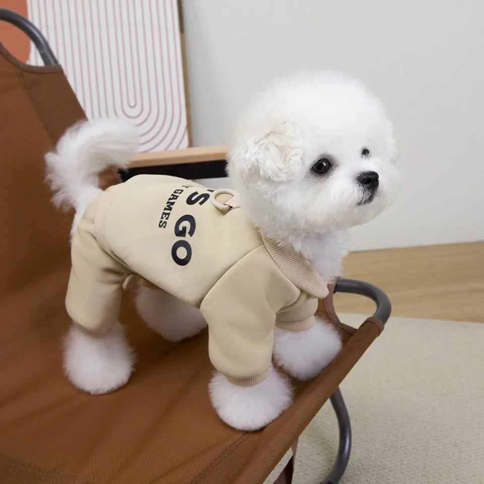 4 Legs Dog Hoodies Jumpsuit for Small Dogs Puppy Clothes Sport Dog Pullover Sweatshirt Doggies Winter Coat Warm Pet Cat Apparel