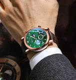 CHENXI Watches Luxury Men Waterproof Star Luminous Watch For Man High Quality Quartz Chronograph Leather Wristwatches Clock Male