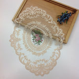 New Oval Lace Embroidery Table Place Mat Ins Christmas Pads Cloth Placemat Cup Coffee Tea Coaster Doily Kitchen Table Decoration