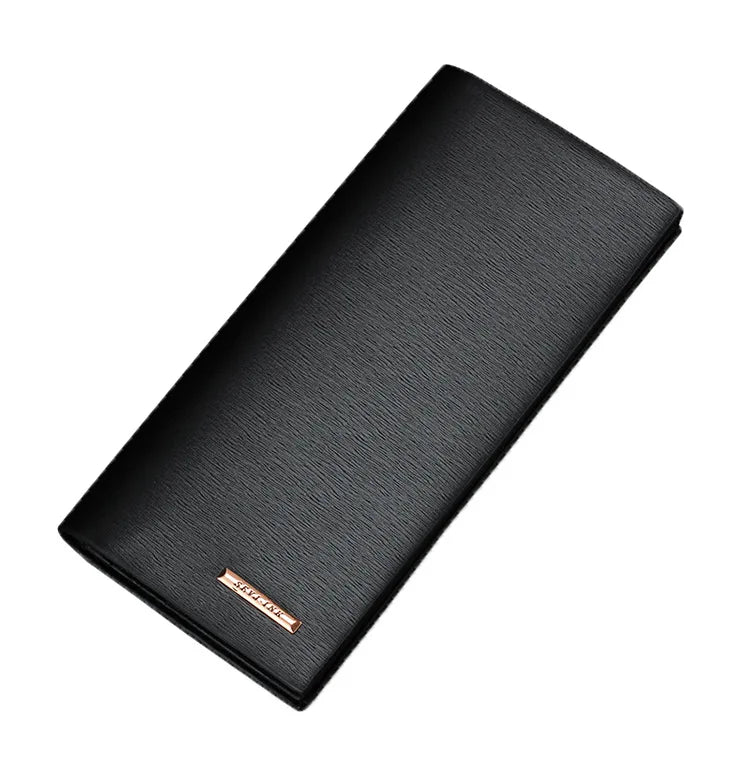 Men's PU Leather Long Clutch, Thin Business Card Holder, Men's Wallet, Brown, Black, Coffee, Pocket Coin Purse, Fashion 2024