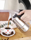 2/4/6/9/12 Cups Coffee Pot Mocha Espresso Latte Stovetop Filter Stainless Steel for Kitchen Moka Coffee Maker Coffee Maker Pot