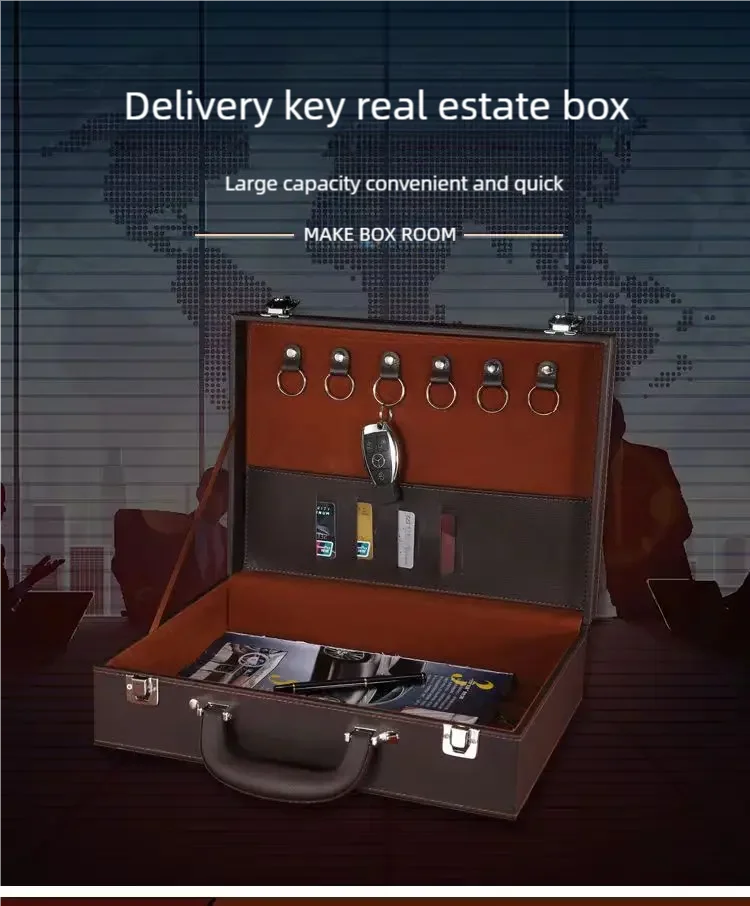 Men's Women's handbags Room Delivery Box Toolbox Information Storage Bag Suitcase Key Leather Business File Box