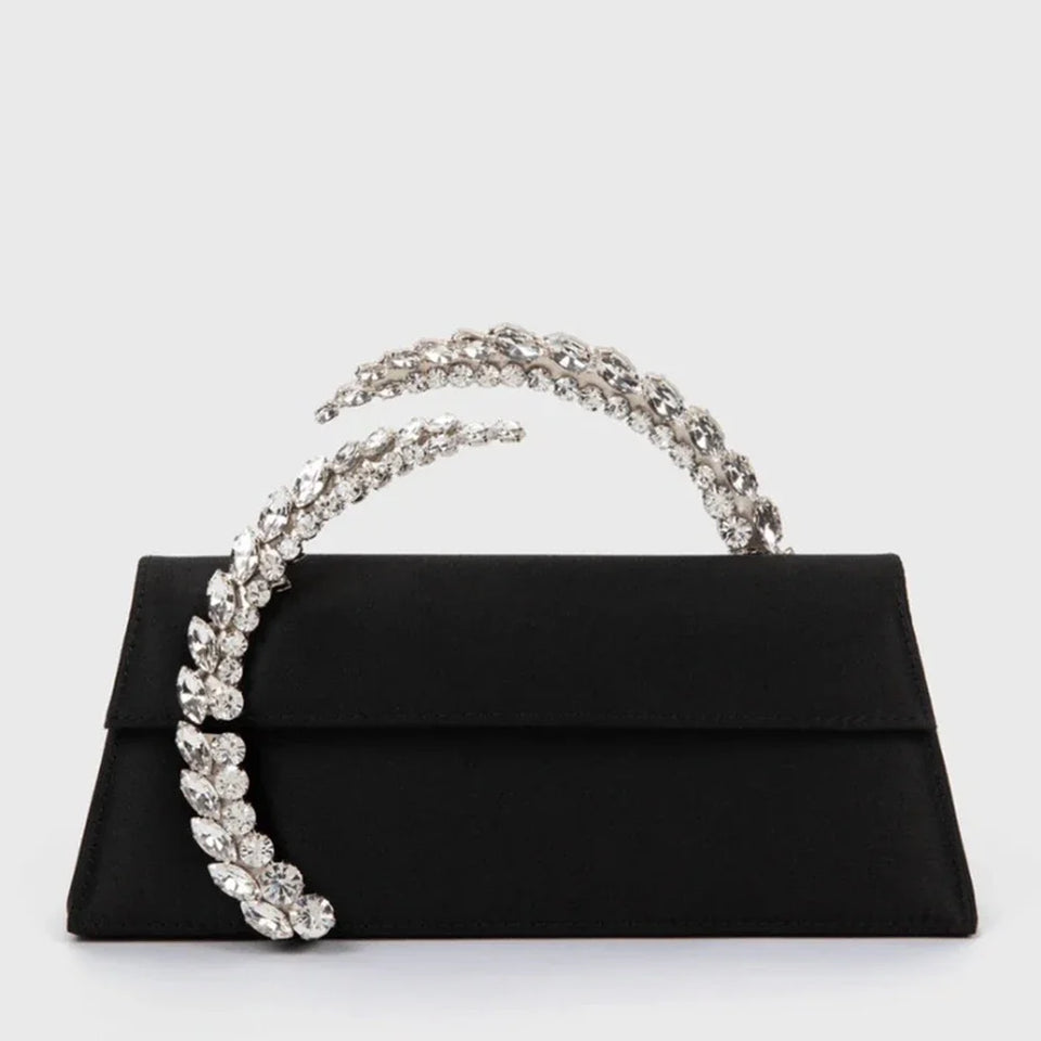 Luxury Diamond Evening Bag Clutch Satin Women Designer Handbags Crystal Silk Shoulder Crossbody Bags for Women Wedding Box Bag