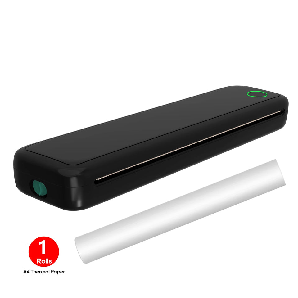 Wireless A4 ink free mini portable thermal printer, suitable for mobile phones and laptops, supports mobile printing