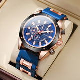 Men's Sports Watch Fashion Silicone Band Quartz Watches With Date Calendar