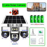 V380 Pro Solar Camera 3 Lens WiFi Security Cameras Outdoor Smart Home Solaire Power PTZ IP 15MP Night Vision CCTV Surveillance