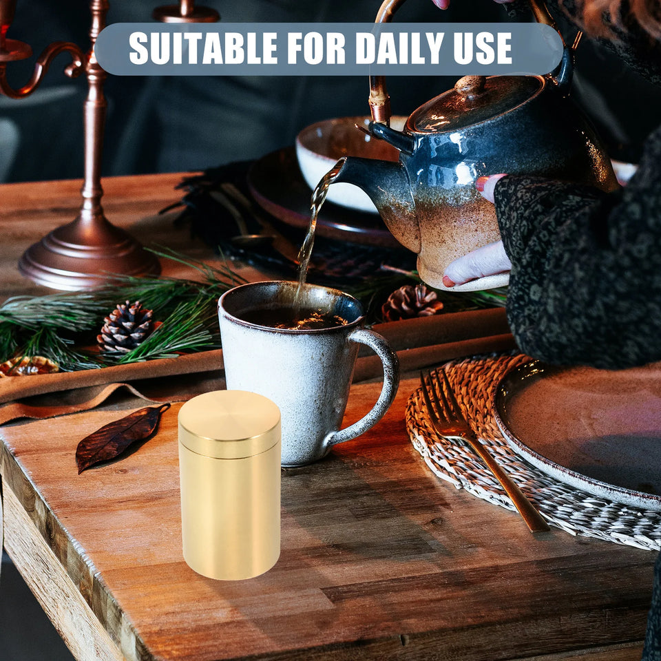 1Pcs Brass Tea Canister Waterproof Sealed Container for Storing Cereals Coffee Beans Dried Fruits Home Kitchen Storage Bottle