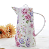 1200ML, real bone china water jug, porcelain water pitcher, carafe and glass set, ceramic tea pot, water jar for kitchen, coffee