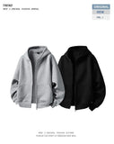 American Retro Hoodie Sweatshirt Autumn Winter Men's Loose Casual Open Cardigan Jacket Comfortable Long Sleeve Zipper Pure Wear