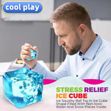 Soft Sensory Toy Fidget Stress Ball Nice Ice Cube Squishy, Stress Relief Toy for Anxiety Kids Adults Decompression Anti-stress