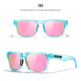 KDEAM New Arrivals Fashion Square Polarized Sunglasses For Men And Women Fishing Sun Glasses Colorful Lens With Hard Case