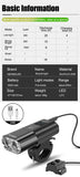 Bicycle Light 1000Lumen 4000mAh Bike Headlight Power Bank Flashlight Handlebar USB Charging MTB Road Cycling Highlight