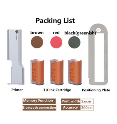 Coffee Latte Inkjet Printer Handheld EVEBOT Printpen Print Size 26*1000 MM DIY Custom Printing With Auxiliary Ruler for Cafes
