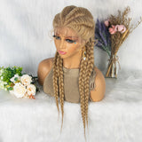 KIMA New Arrival 26 Inches Braided Wigs Synthetic Lace Front Hair Wig With Baby Hair for Black Women
