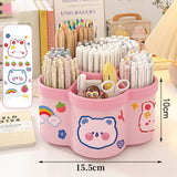 1 Piece of 360 ° Rotating Pen Holder - Multifunctional Office Desk Organizer, Suitable for Makeup Pens and Student Stationery