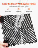 SucceBuy Interlocking Drainage Mat 12inx12in 12/24/40/50/55 Pcs Splicing Mats Non-Slip PP Drainage Floor Tile & Shower Mat