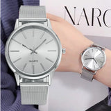 Fashion Women Watches Luxury Metal Analog Quartz Wristwatch Sliver Mesh Belt Simple Elegant Ladies Watch Relogio Feminino