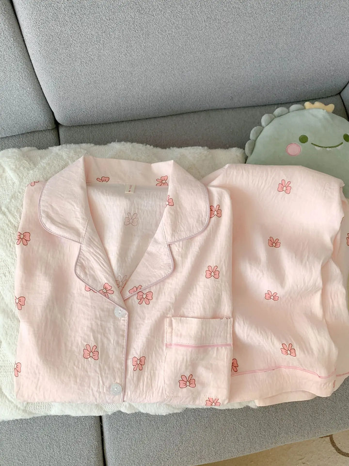 Spring/Autumn New Arrivals: Cloud-Print Cotton Long-Sleeved Pyjama Set for Women Adorable Sweetheart Style Nightwear Homewear Se