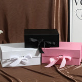 Cardboard Package Box Pink Black Carton Large Gift Box Personalized Logo Corrugated Box For Packaging Party Box With Ribbon