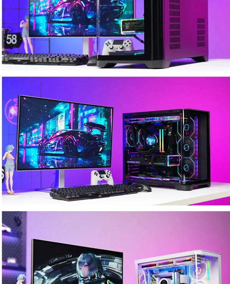 WJCOOLMAN Sky Ceiling PLUS ATX curved glass sea-view room computer case Supports 360-degree water cooling