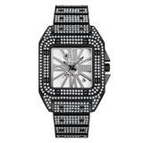 Unique Cool Brand Designer Watches For Men Hip Hop Diamond Fashion Alloy Band Date Golden Quartz Watch Montres de Marque de Luxe