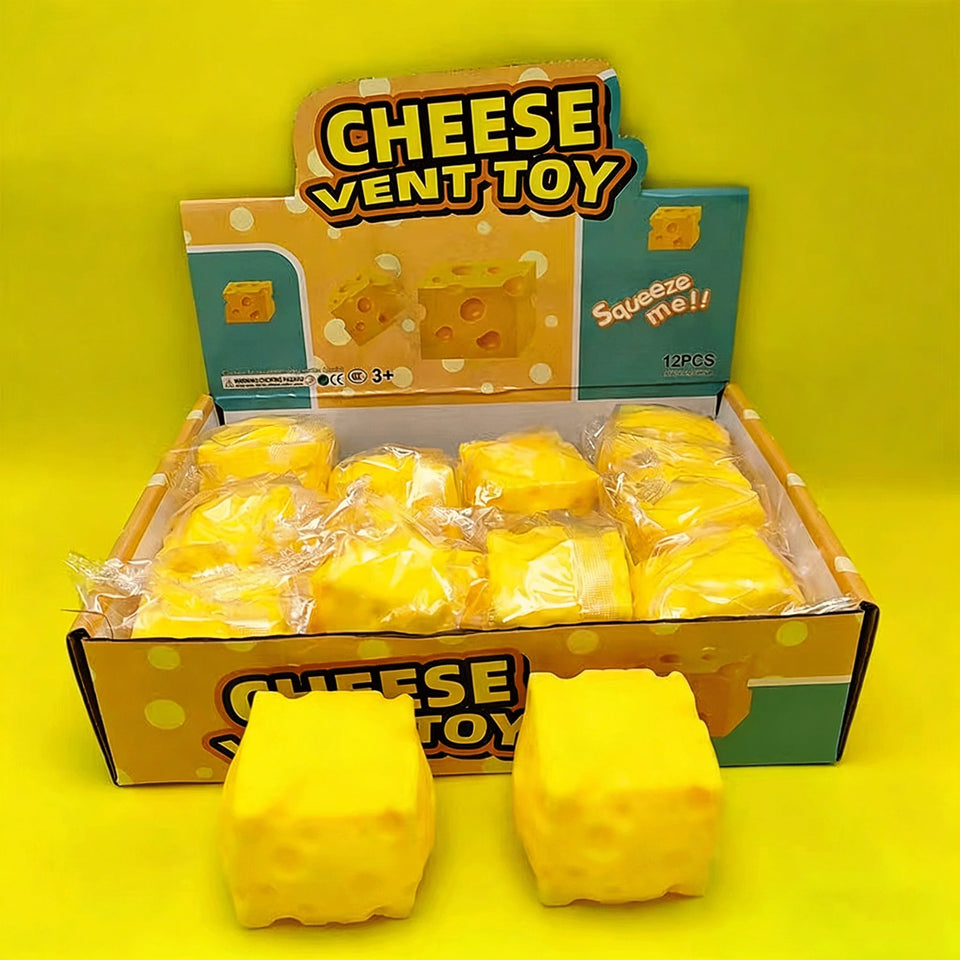 Squeeze Cheese Cube Toy Stress Relief Squishy Soft Ball Slow Rebound Relief Anxiety Fidget Toy for Kids Adults ADHD Autism Gifts