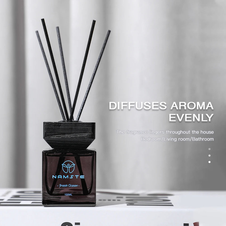 NAMSTE 100ML Reed Diffuser Stick Fragrance oil Aromatherapy Flameless Hotel Home SPA Aromatherapy Air Freshener Fragrance Scent