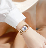 Sanda 1116 New Fashion Elegant Women's Analog Quartz Watch, Rectangle Dial, Water Resistant Business Wristwatch