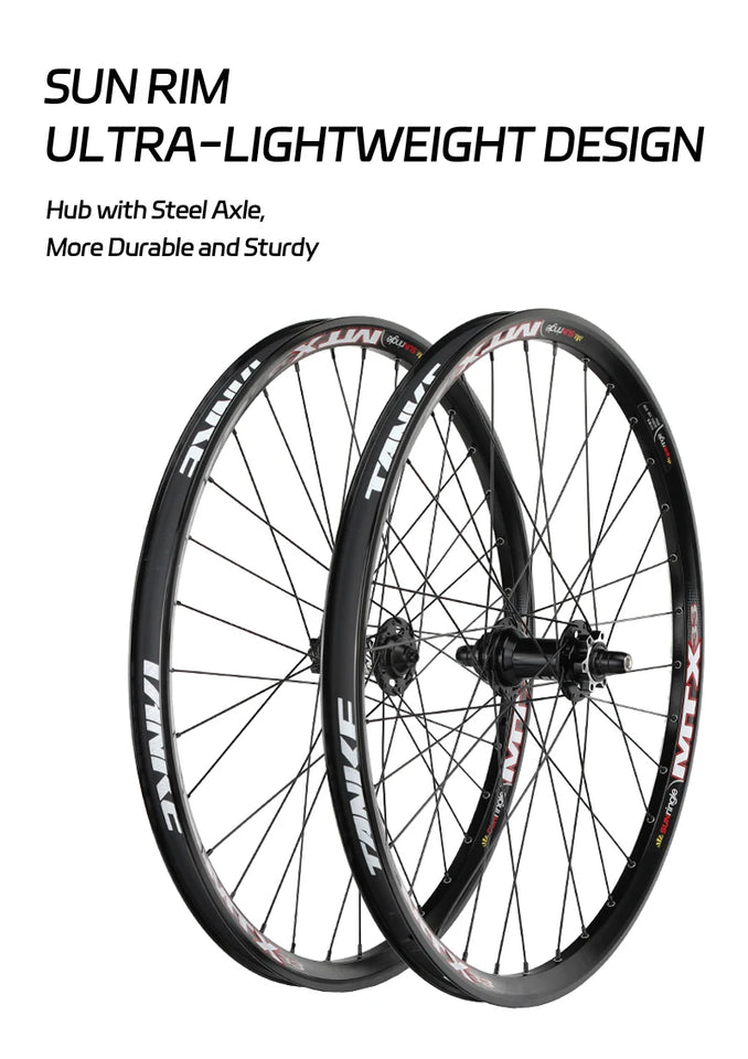 TANKE MTB Wheelset 26 inch Disc Brake MTB single-speed DJ AM Enduro DH Wheelset Hub MTX33/39 aluminum alloy Mountain wheel set