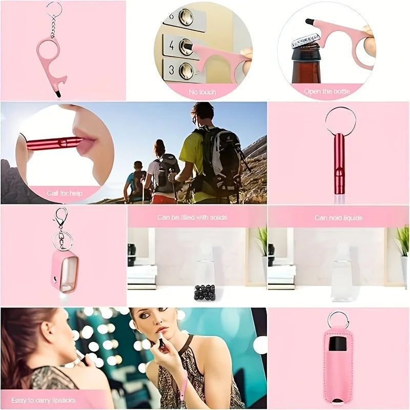 Self Defense Security KeychainSafety Keychain Full Set Set with Personal Alarm Protective Keychain Accessories for Women Girls