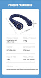 Mini Fan Silent Neck Hanging Fan Usb Portable Bladeless Rechargeable Led Digital Display Electric Air Cooler Summer Sports Fan
