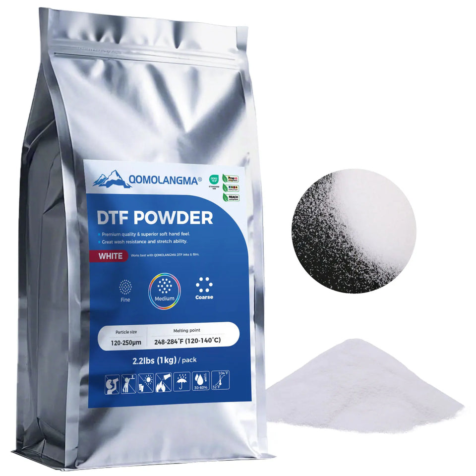 US Stock 1kg Medium White DTF Powder Hot Melt Adhesive Powder Digital Transfer Powder for Direct to Film Printer DTF Shaker Bulk