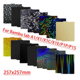 For Bambu Lab P1S P2S Build Plate A1 X1C Pei Texture 257x257 H1H PEY Peo Sheet Spring Steel For Bambulabs X1 Carbon Bambulab P1P