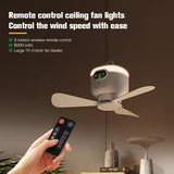 Portable Wireless Ceiling Fan Light Rechargeable Camping Fan with Remote Control Tent Fan for Outdoor Camping Dorm