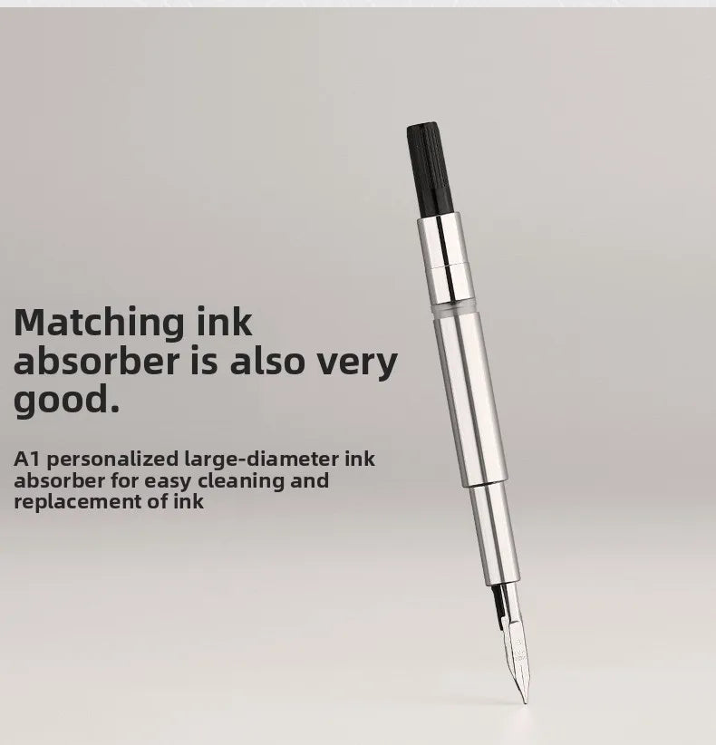 MOONMAN A1 Metal Press Fountain Pen EF 0.4MM Nib Fish Scale Pattern Design Writing Ink Pens Stationery School Office Supplies