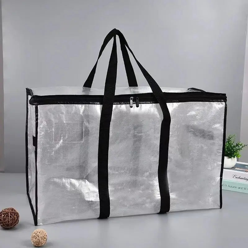 Large Capacity Closet Storage Bag; Sealed with Double Zipper, Transparent and Waterproof.