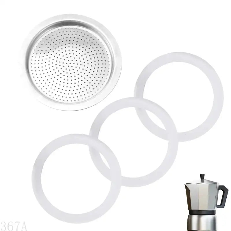 367A Efficient Coffee Maker Replacement Set With Gaskets Seals And Aluminium Filter