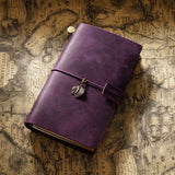 Refillable Leather Travel Notebooks Diary, Retro Handmade Leather Portable Travel Journals Sketchbook for School Office Supplies