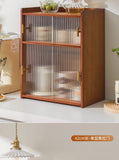 ‌Dustproof Cup Display Cabinet Glass Door Curio Shelf for Coffee Mugs Tabletop Drinkware Organizer for Dining Room/ Bar Counter