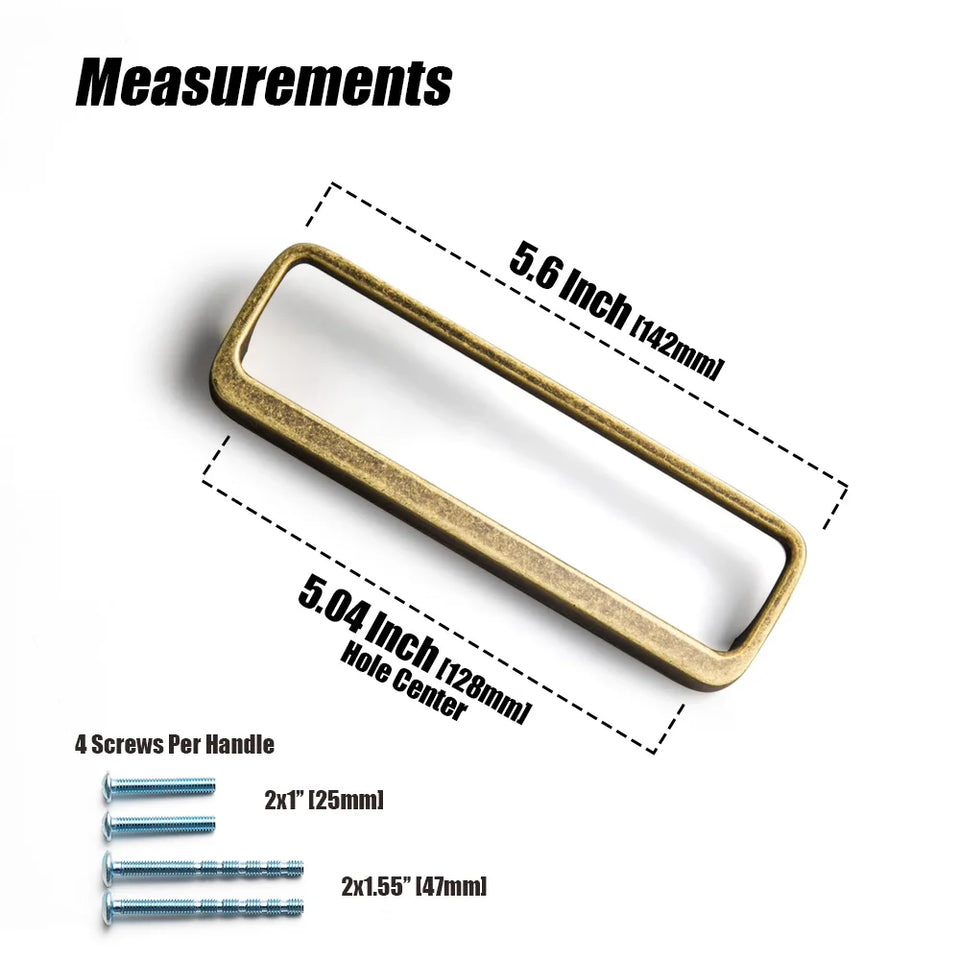 Goo-Ki Brushed Brass Cabinet Handle Antique Three-dimensional Finger Pulls Wardrobe Drawer Long Handle Nickel Drawer Pulls