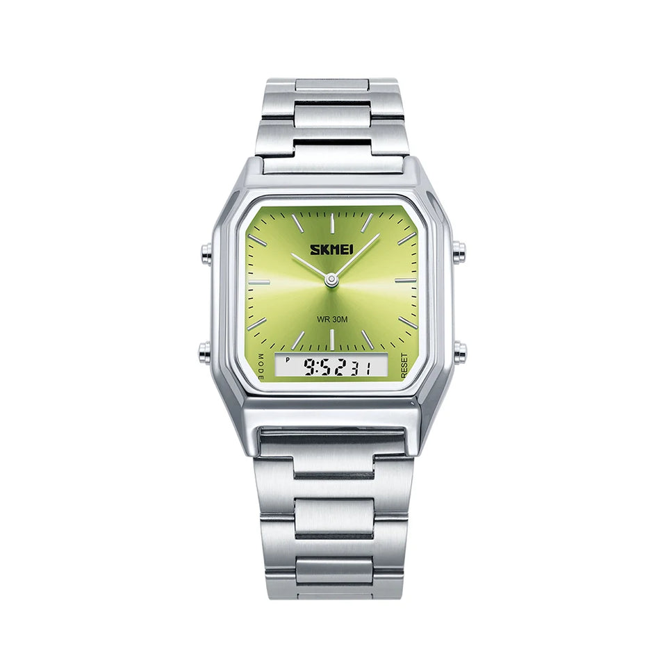 SKMEI Creative Dual Display Digital Electronics Watch Waterproof Quartz Watches For Men Women Students 3Time Luminous Wristwatch