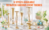 VEVOR Tall Crystal Wedding Flower Stand Metal Wedding Centerpiece Vase Gold Flower Holders Floral Display Rack for Wedding