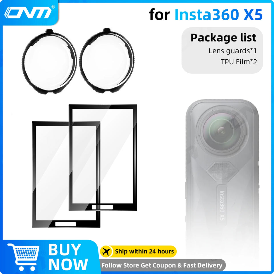 Accessories Set for Insta360 X3 X4 X5 Lens Guard Screen Protector Storage Bag Silicone Case Lens Cap Protective Frame Insta 360