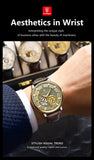 POEDAGAR Fashion Business Men Watch Waterproof Luminous Hollow Tourbillon Male Clock Automatic Mechanical Leather Men's Watches