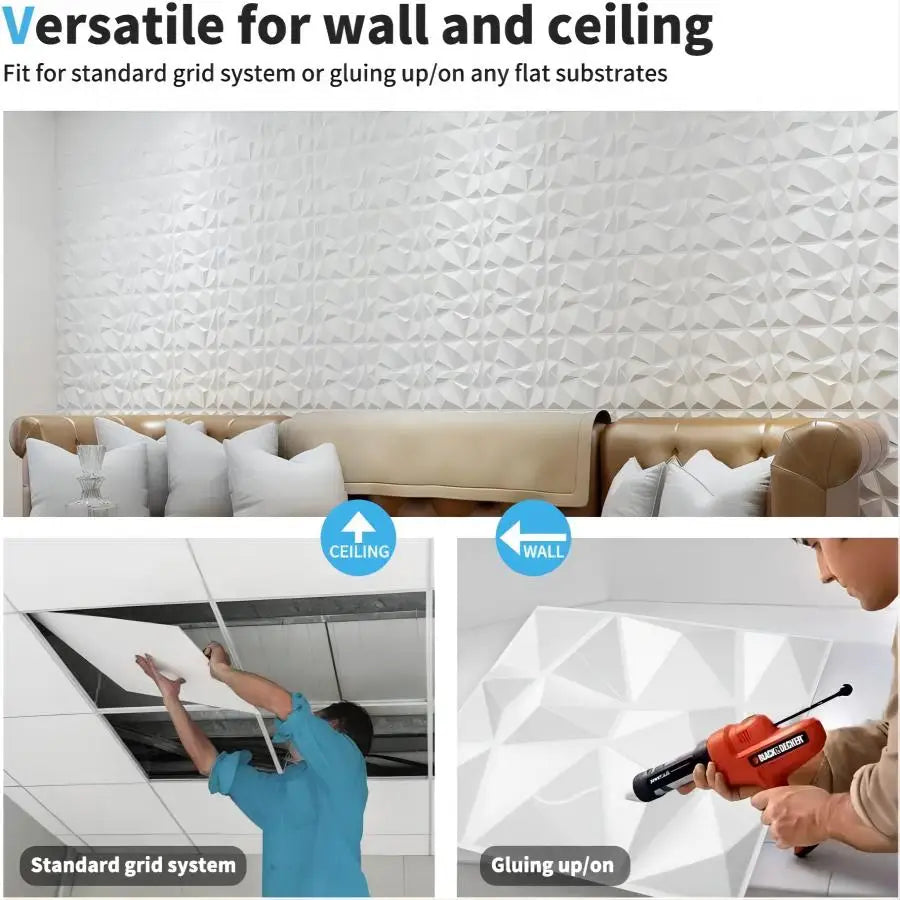 10pcs 30x30cm 3D Art Wall Panel background wall decoration exterior 3D wallpaper suitable for room bathroom ceiling hotel office